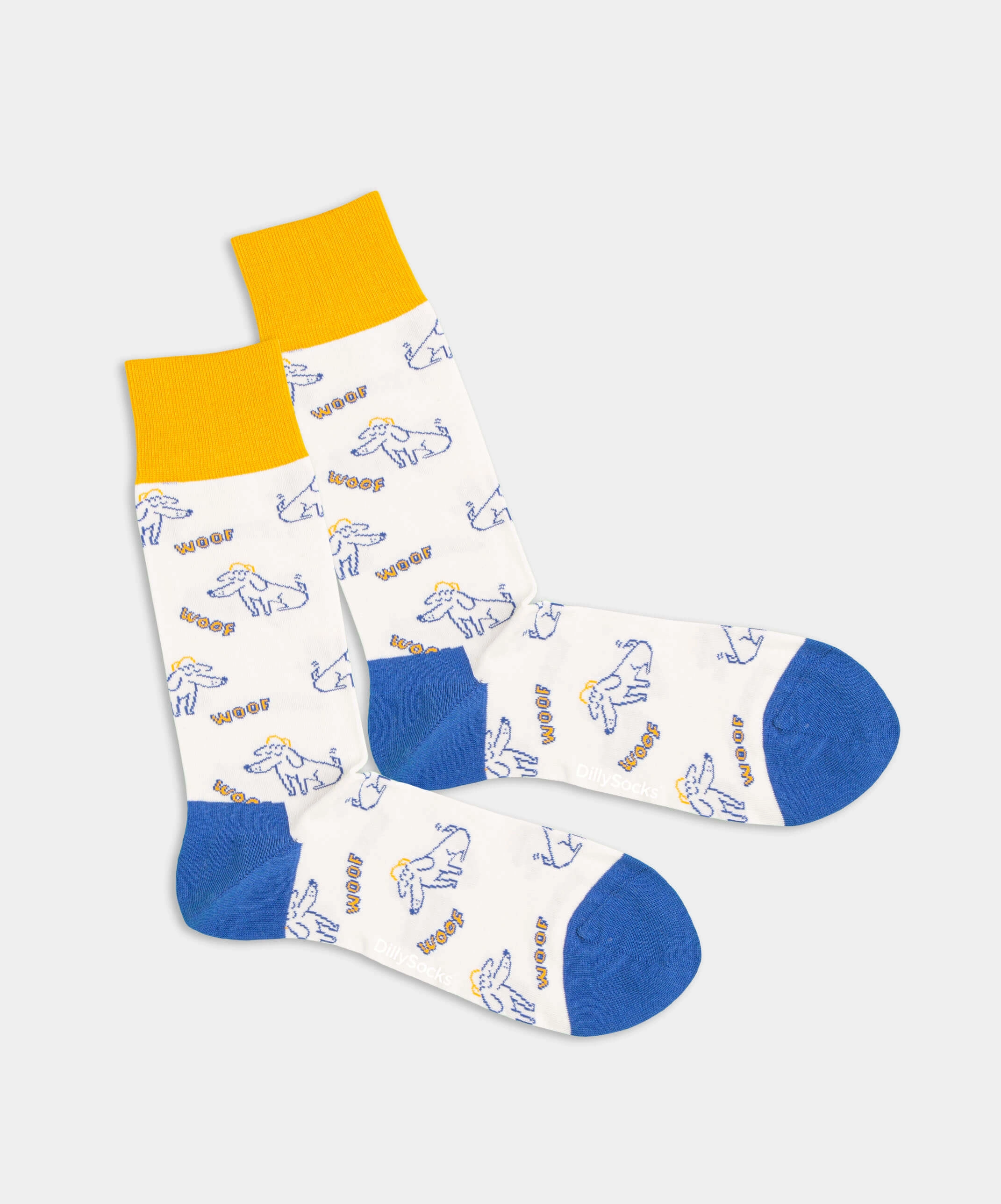 - Socken in Weiss mit Hund Tier Motiv/Muster