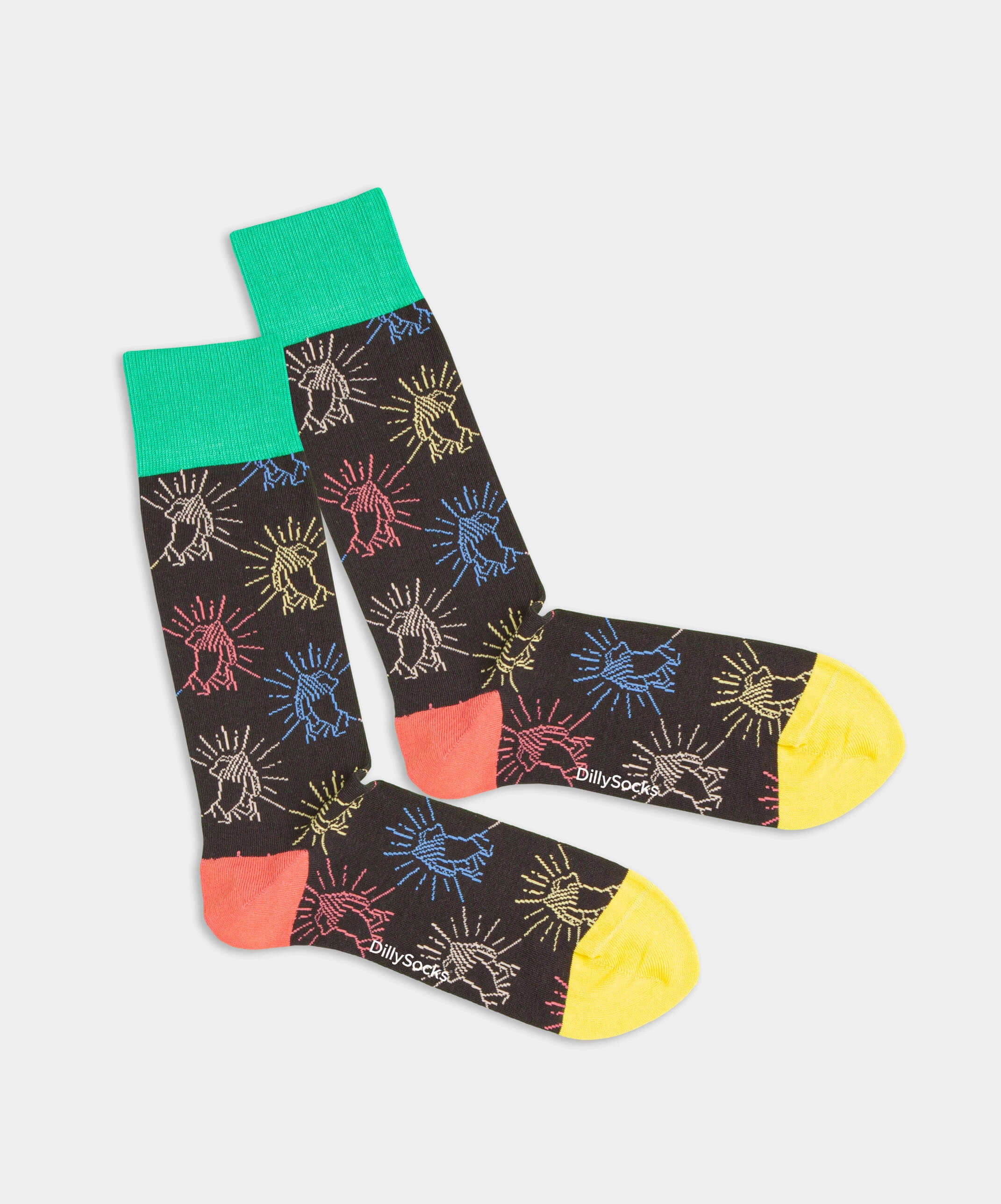 - Socken in Schwarz mit Motiv/Muster