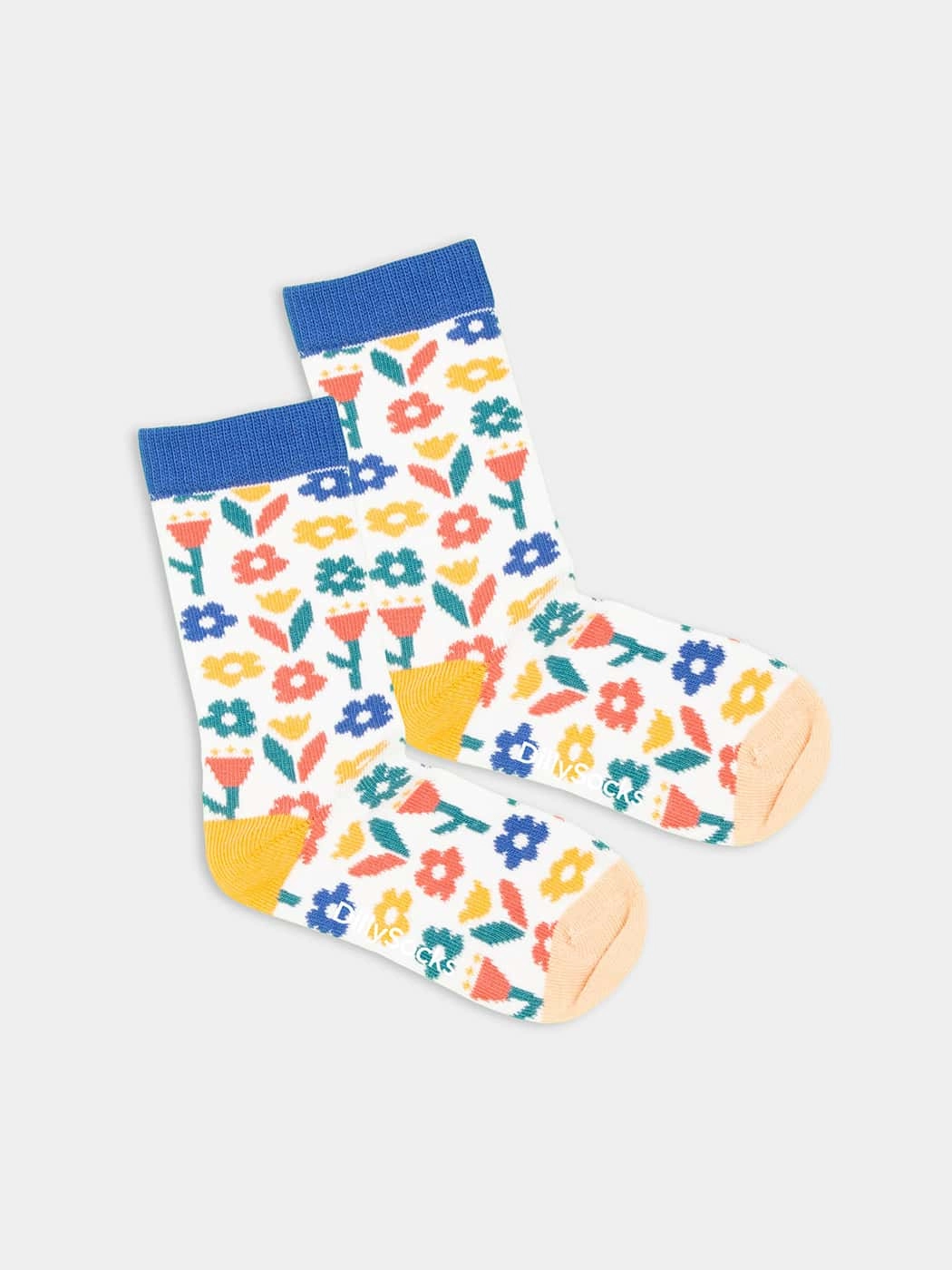 - Kindersocken in Rosa mit Pflanze Blumen Motiv/Muster