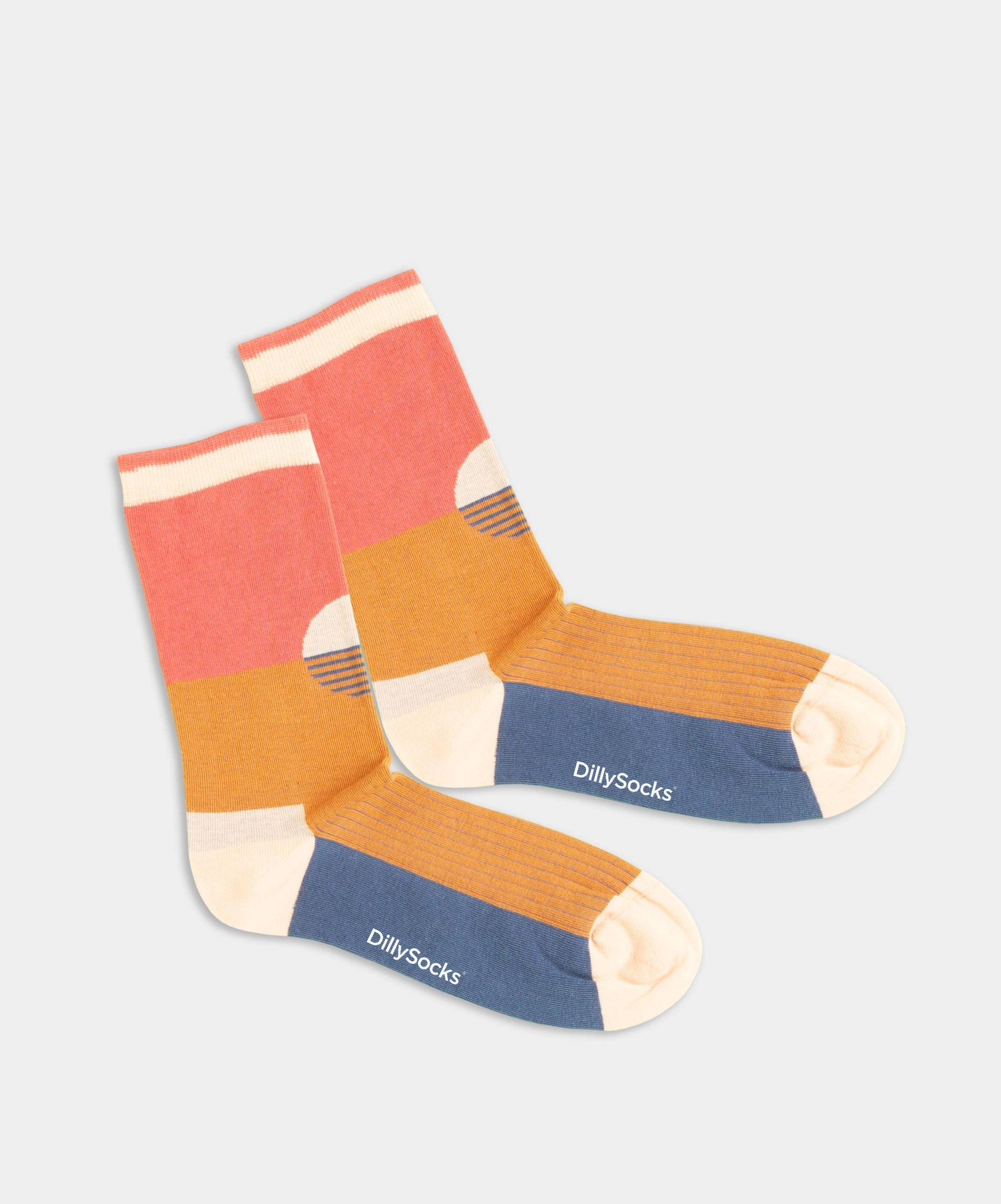 - Damensocken in Orange mit Geometrisch Motiv/Muster