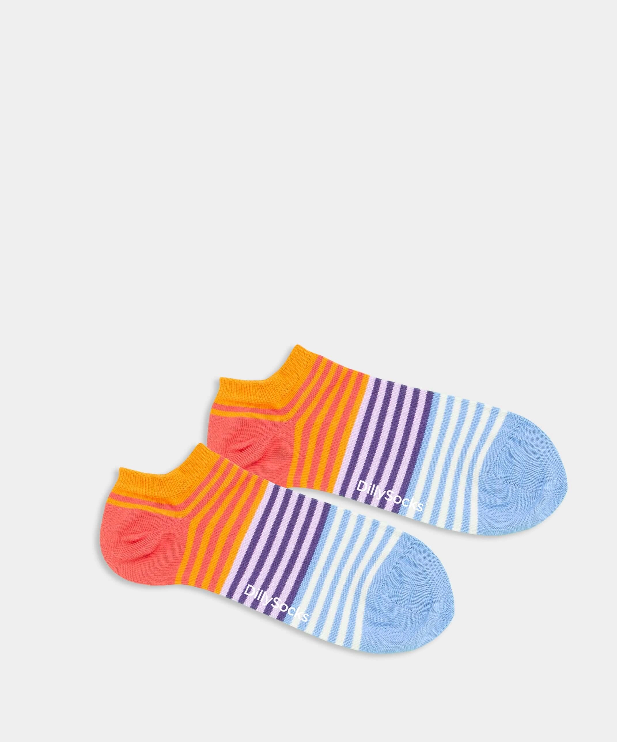 - Sneakersocken in Gelb Blau Rot mit Streifen Motiv/Muster