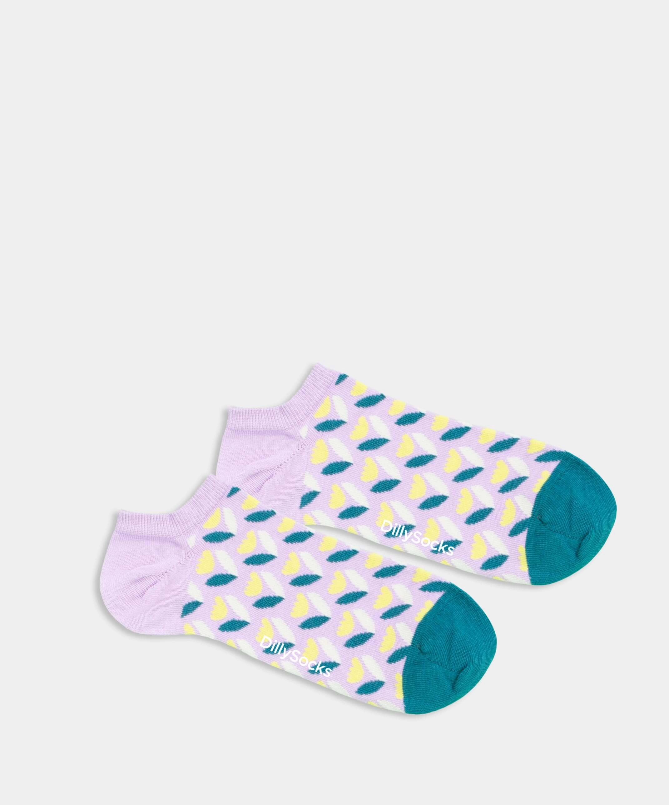 - Sneakersocken in Rosa mit Blumen Motiv/Muster