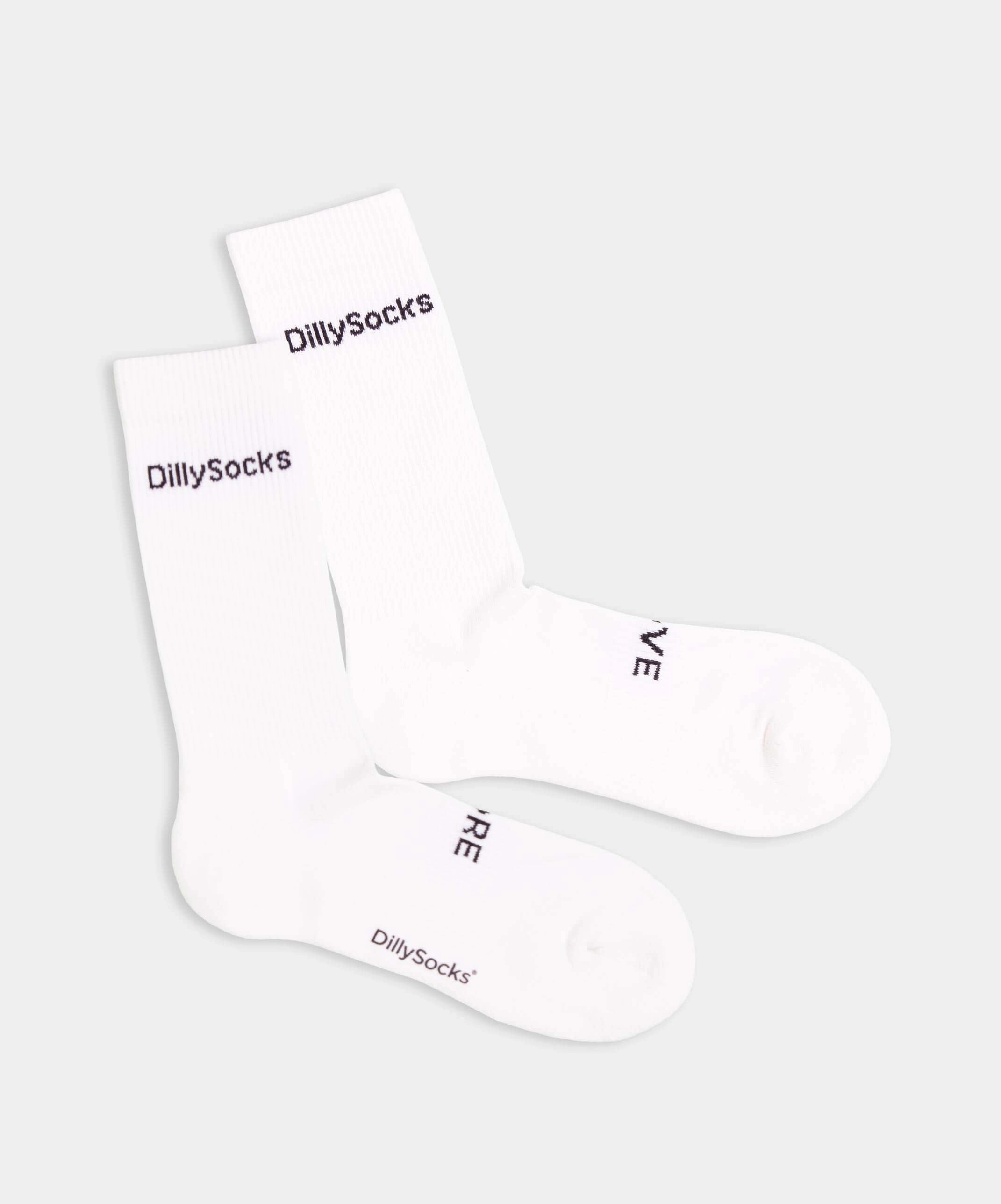 - Socken in Weiss mit Schriftzug Motiv/Muster