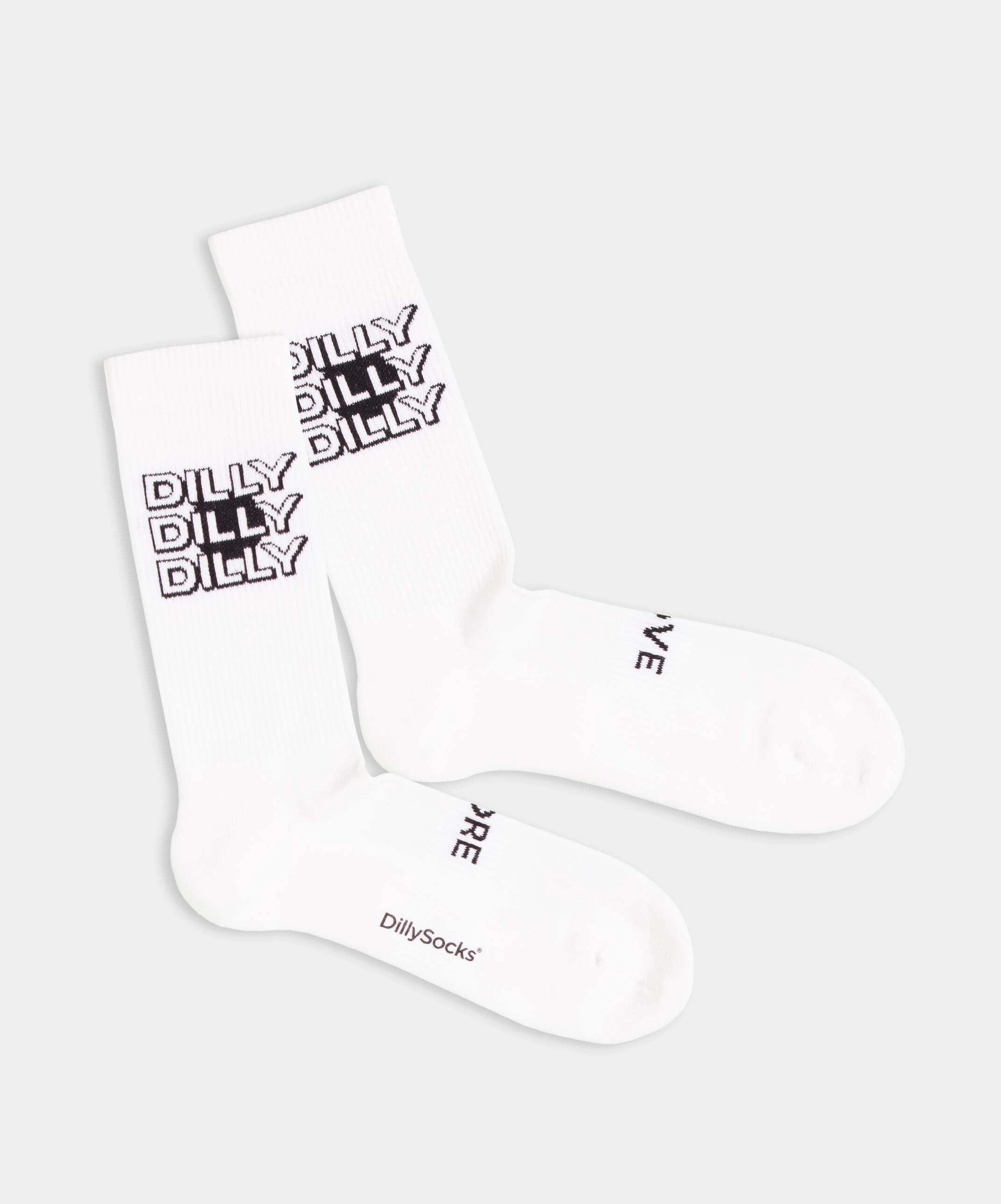 - Socken in Weiss mit Schriftzug Motiv/Muster