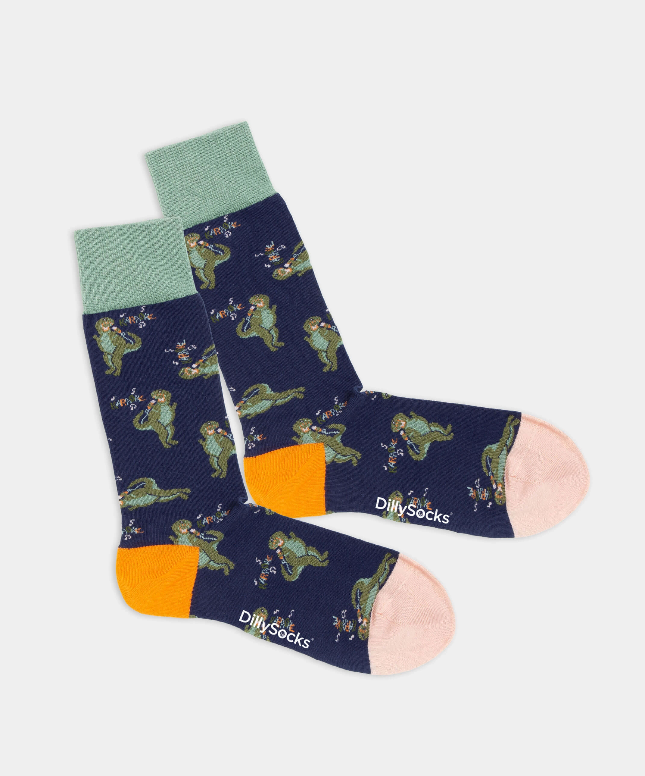 - Socken in Blau mit Tier Dino Motiv/Muster