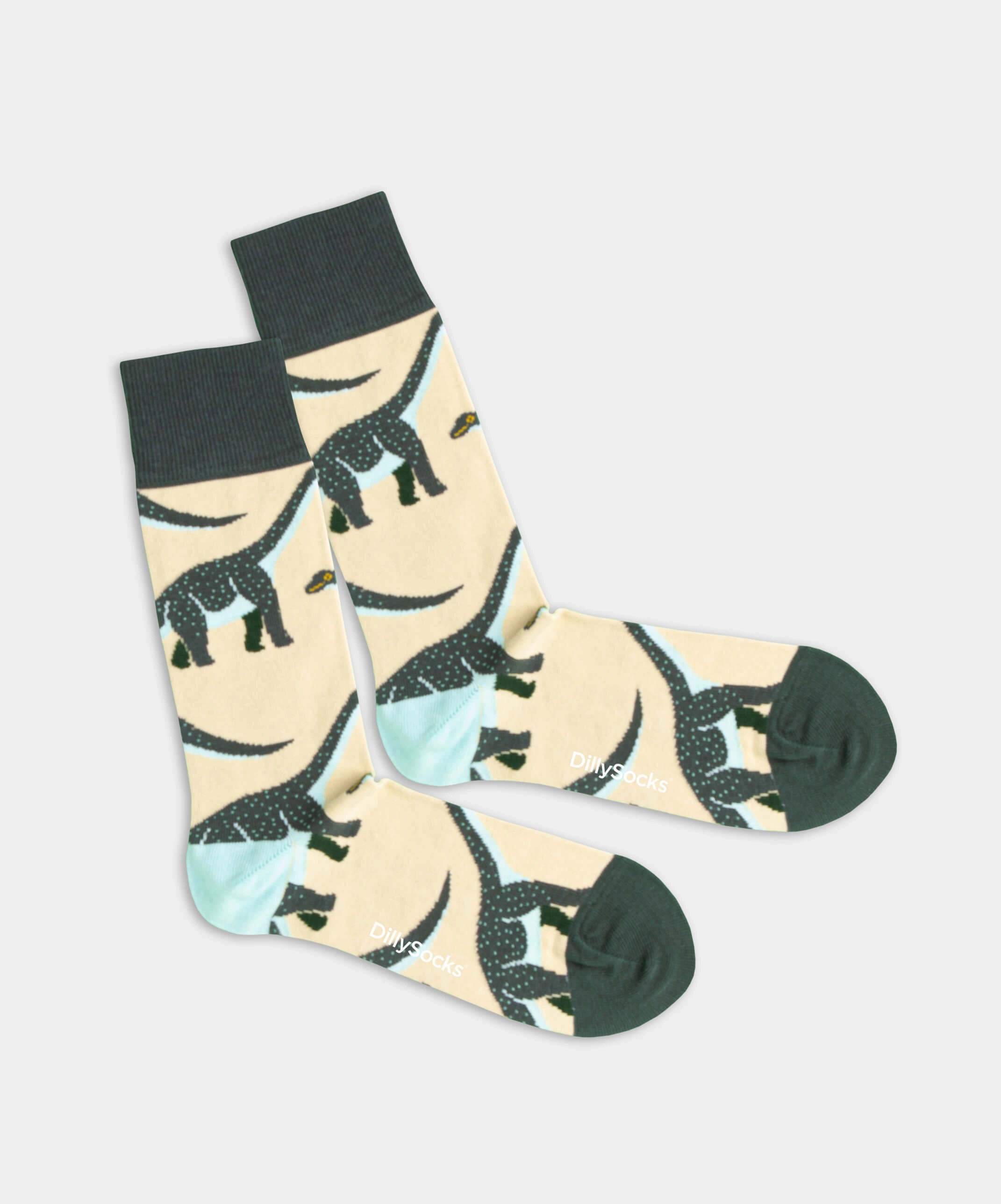 - Socken in Beige mit Tier Dino Motiv/Muster