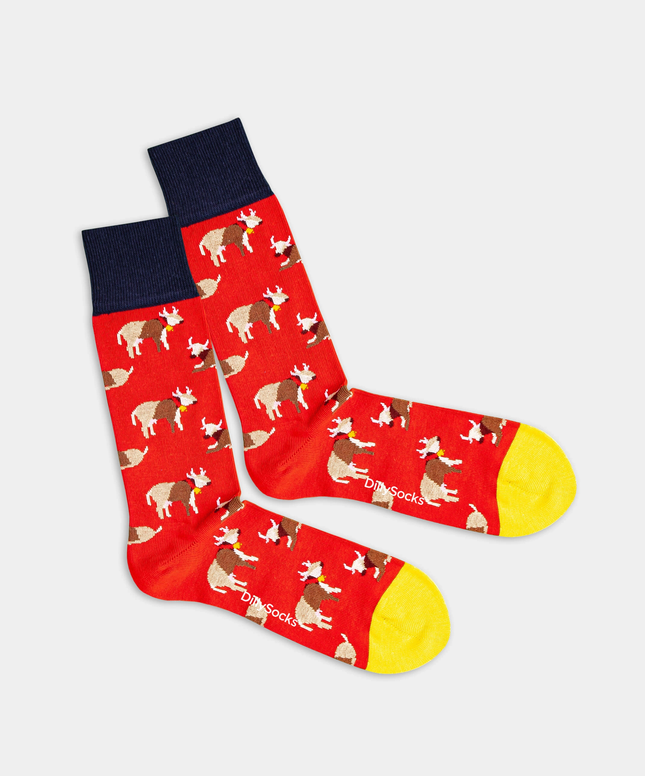 - Socken in Rot mit Tier Motiv/Muster