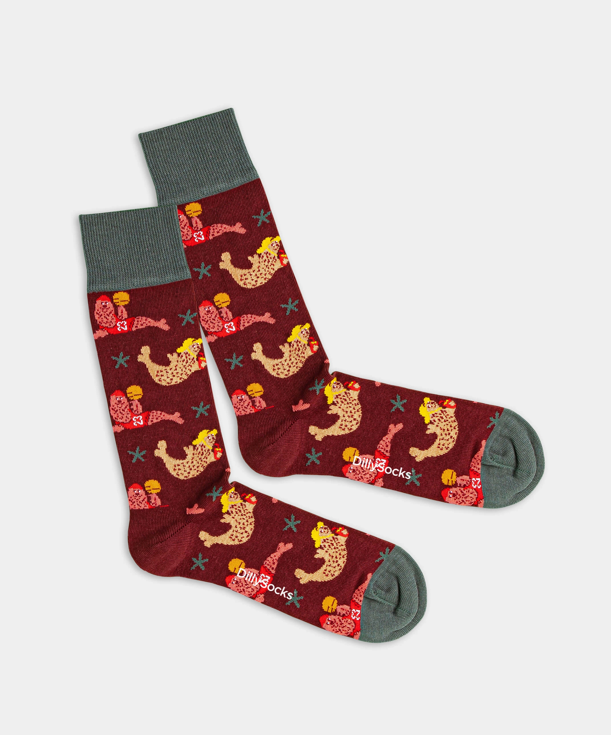 - Socken in Rot mit Tier Motiv/Muster