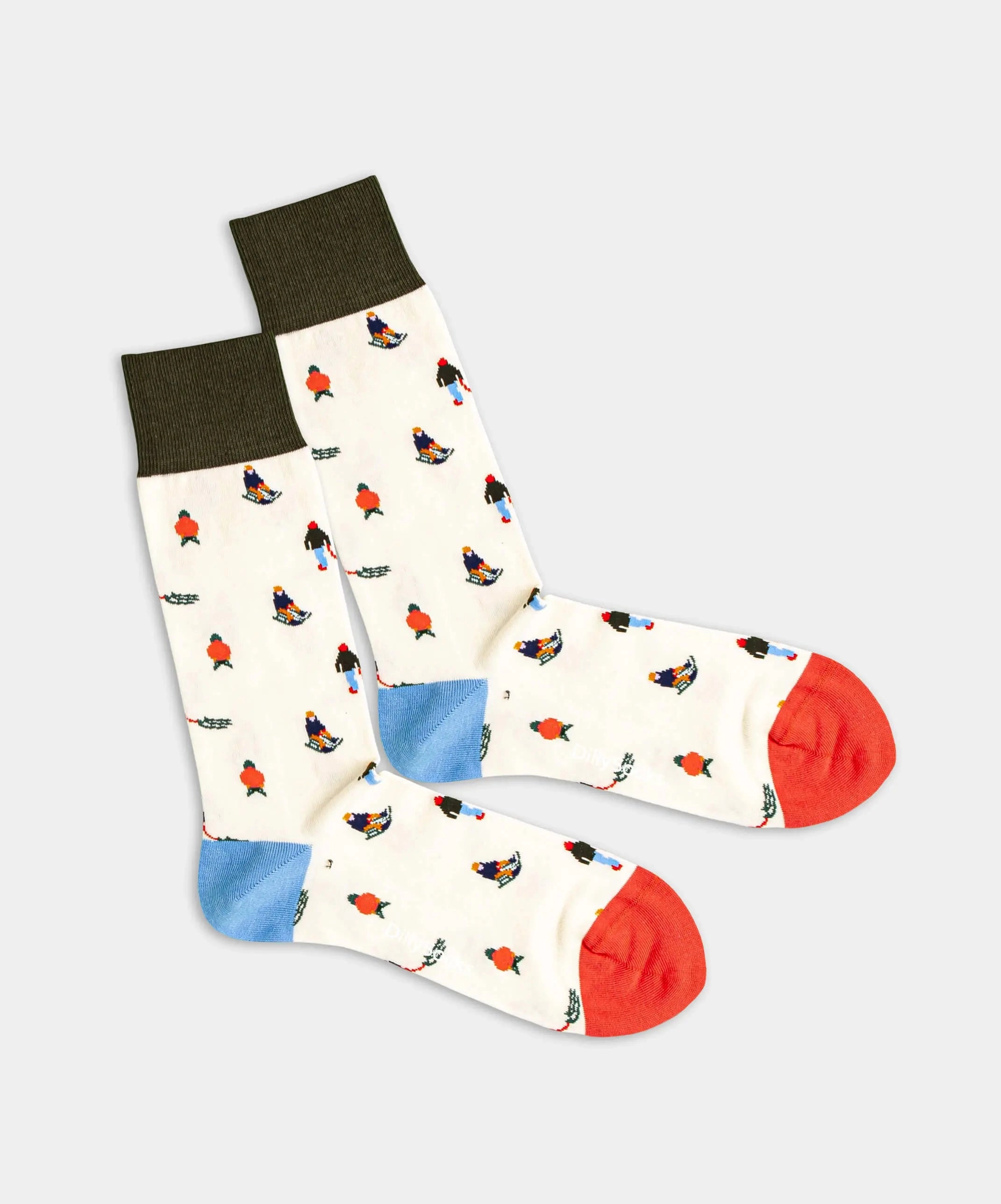 - Socken in Weiss mit Ferien Motiv/Muster