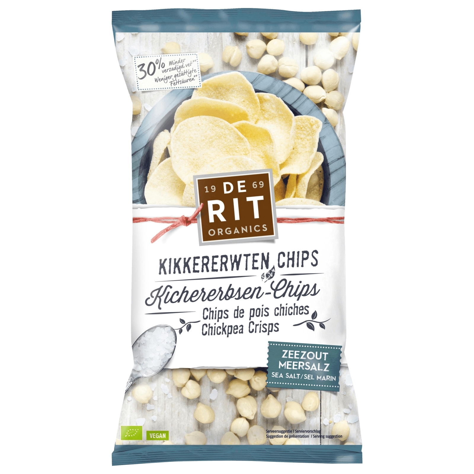 DeRit Bio Kichererbsen-Chips Meersalz 75g