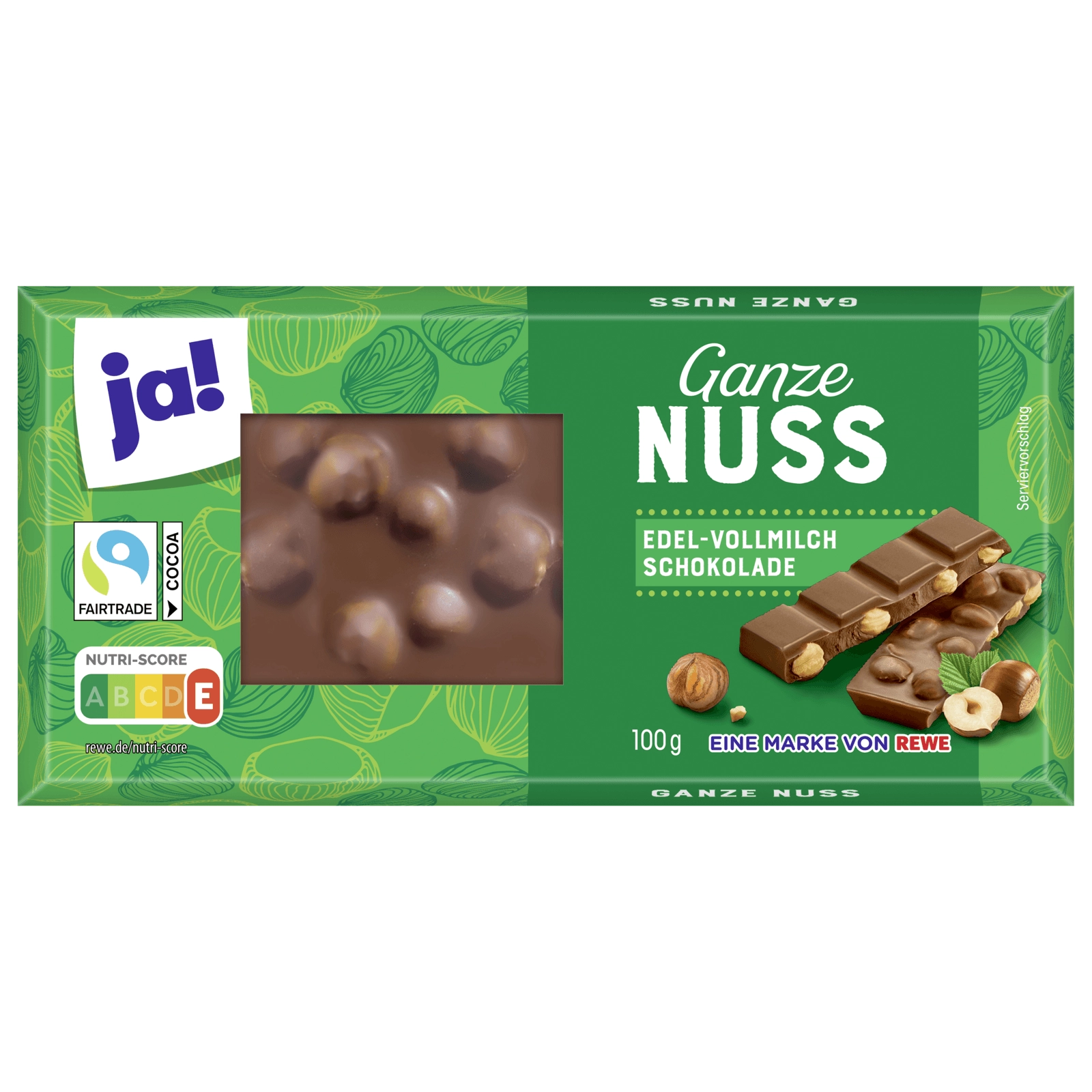 ja! Schokolade Ganze Nuss 100g