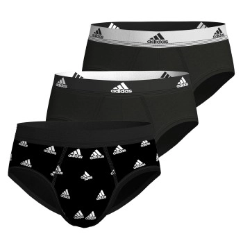 adidas 3P Active Flex Cotton Brief Schwarz/Weiß Baumwolle Medium Herren