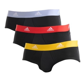 adidas 3P Active Flex Cotton Brief Schwarz/Gelb Baumwolle Medium Herren