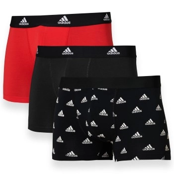 adidas 3P Active Flex Cotton Trunk Schwarz/Rot Baumwolle Medium Herren