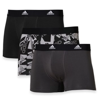 adidas 3P Active Flex Cotton Trunk Schwarz/Grau Baumwolle Medium Herren