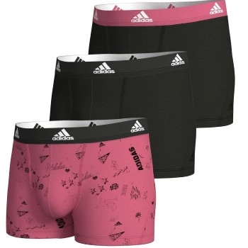 adidas 3P Active Flex Cotton Trunk Schwarz/Rosa Baumwolle Medium Herren