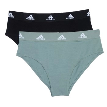 adidas 2P Bikini Brief Schwarz/Grün Baumwolle Small Damen