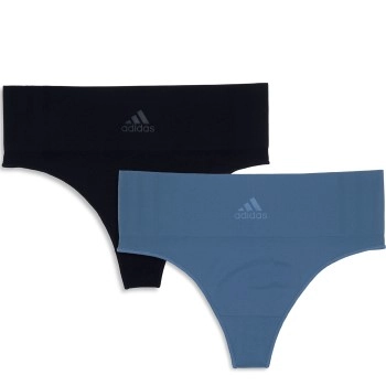 adidas 2P BOS Smart Micro 720 Seamless Thong Multi Schwarz/Blau Polyamid Small Damen