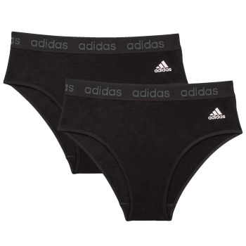 adidas 2P Solid Cotton Bikini Style Brief Multi Schwarz Baumwolle Large Damen