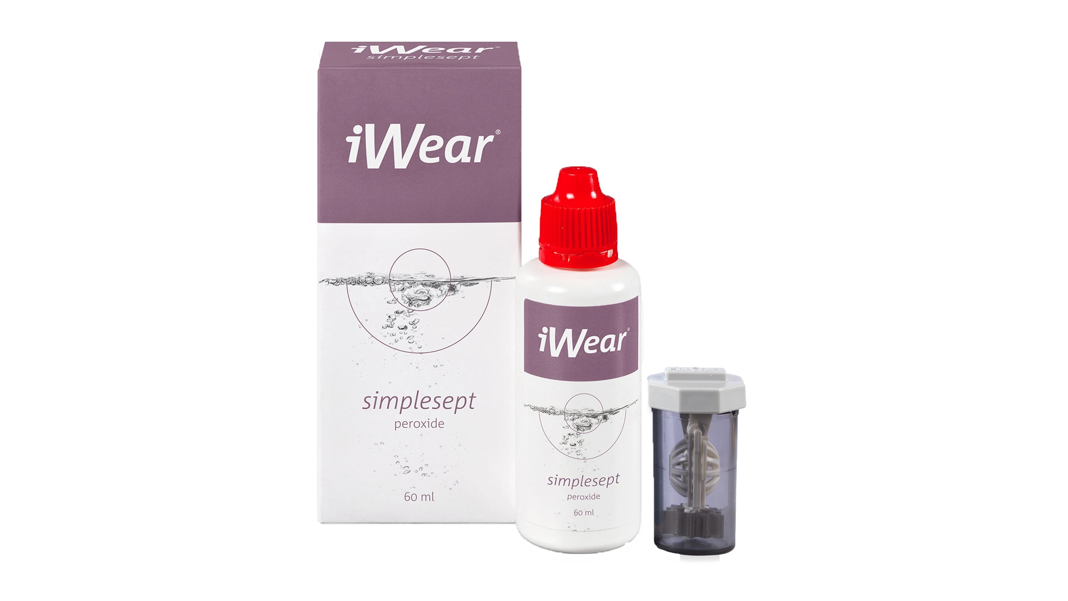 iWear® simplesept Peroxid Pflege Reisepack 60 ml Kontaktlinsen-Pflegemittel; -Flüssigkeit; -Lösung; -Reinigungsmittel; Kontaktlinsen