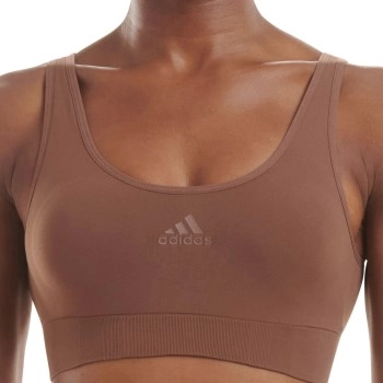 adidas BH BOS Smart Micro 720 Seamless Lounge Bra Dunkelbraun Polyamid Small Damen