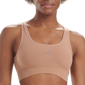 adidas BH BOS Smart Micro 720 Seamless Lounge Bra Braun Polyamid Medium Damen