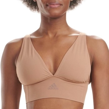 adidas BH BOS Smart Micro 720 Seamless Plunge Bra Braun Polyamid Small Damen