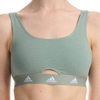 adidas BH Scoop Bralette Grün Baumwolle Small Damen