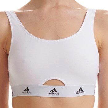 adidas BH Scoop Bralette Weiß Baumwolle Medium Damen