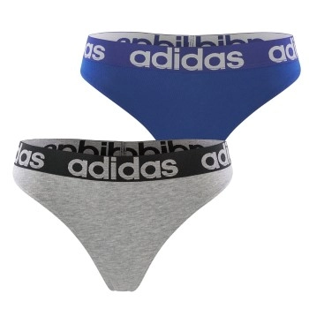 adidas 2P Underwear Brazilian Thong Blau/Grau Baumwolle Small Damen