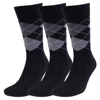 Amanda Christensen 3P True Ankle Argyle Sock Schwarz/Grau Gr 39/42 Herren