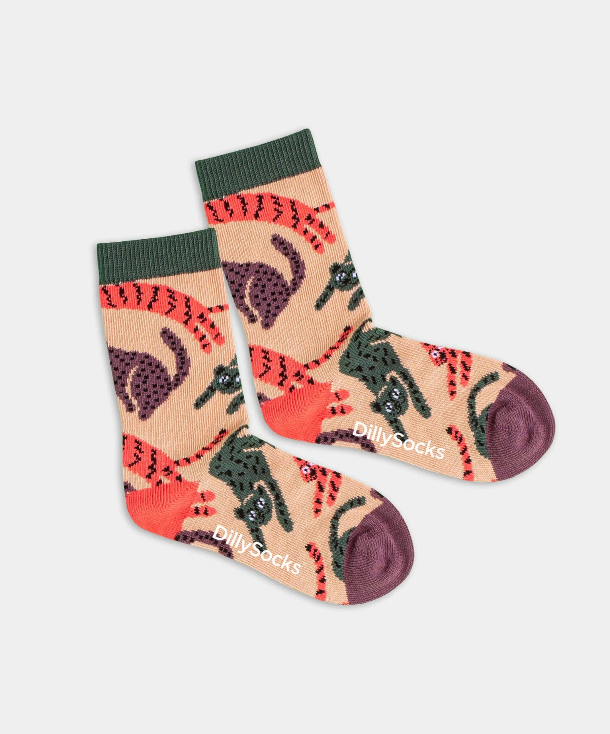 - Kindersocken in Rosa mit Tier Katze Motiv/Muster