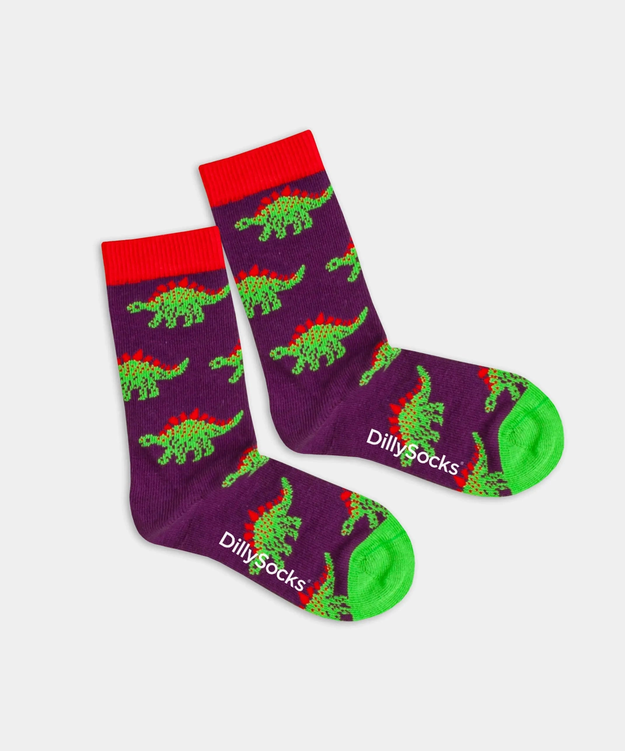 - Kindersocken in Violett mit Tier Dino Motiv/Muster