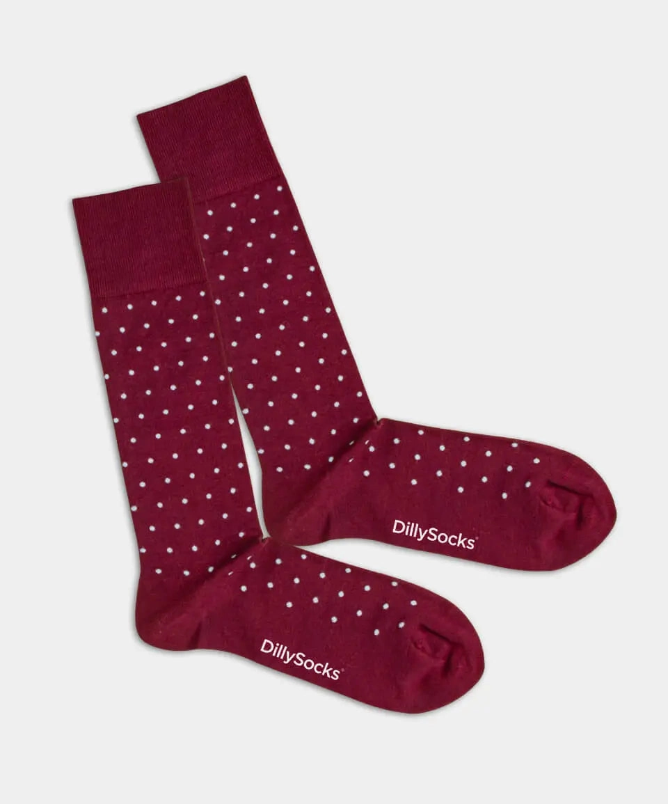 - Herrensocken in Rot mit Punkte Motiv/Muster