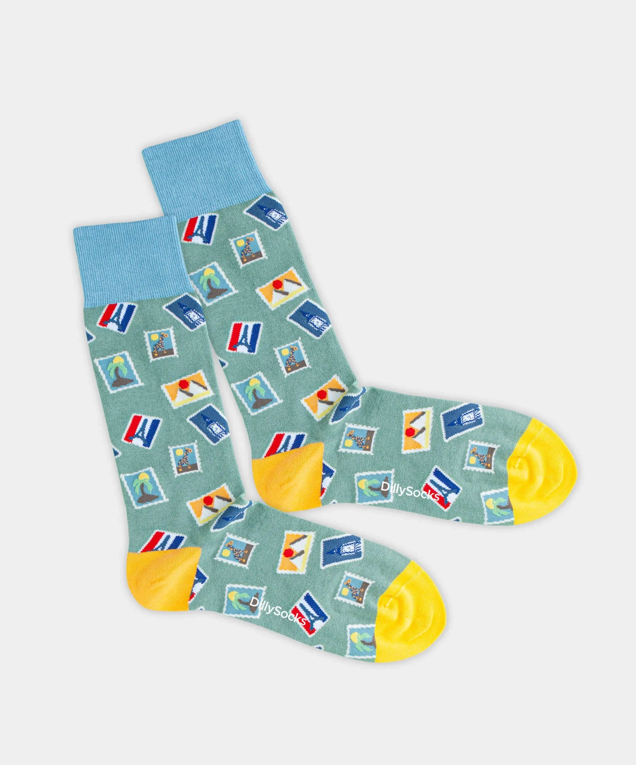 - Socken in Türkis mit Ferien Motiv/Muster