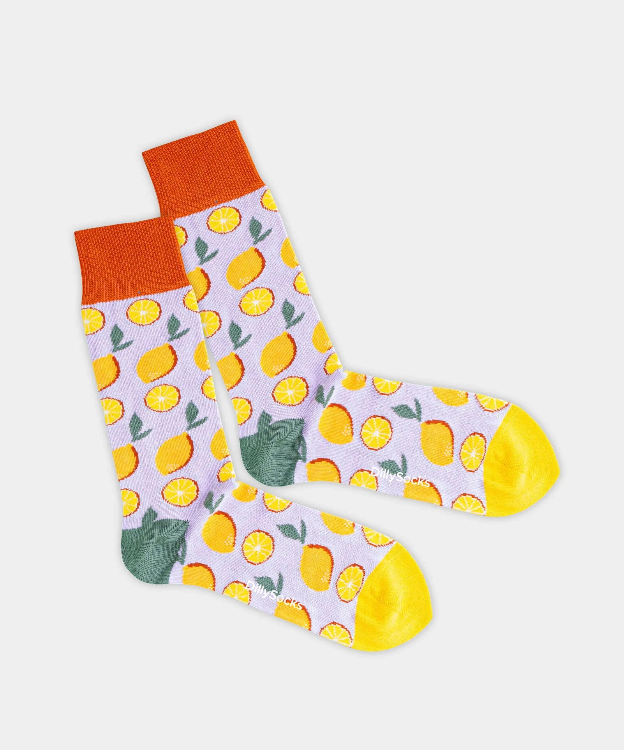 - Socken in Violett mit Früchte Motiv/Muster