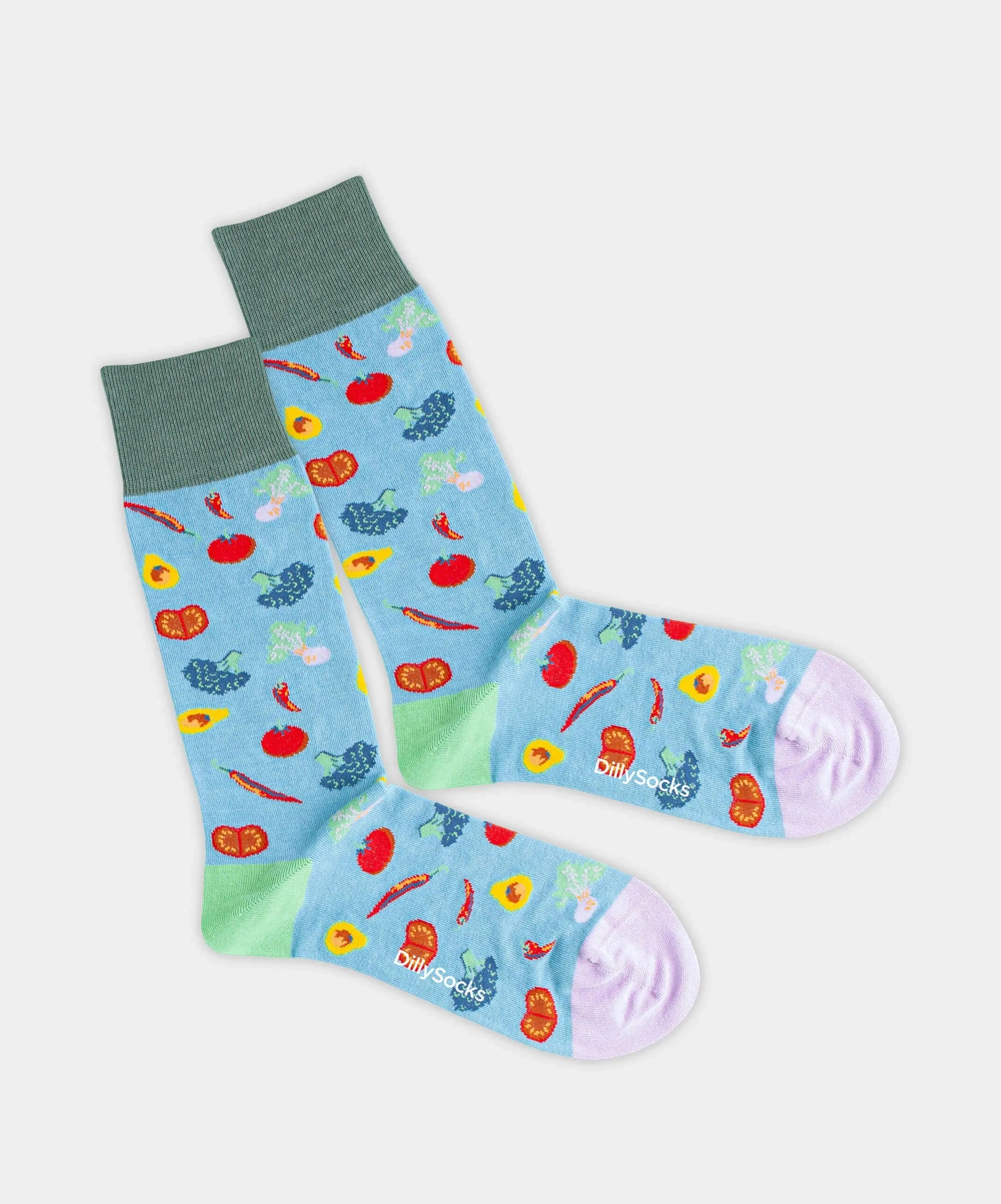 - Socken in Blau mit Essen Motiv/Muster