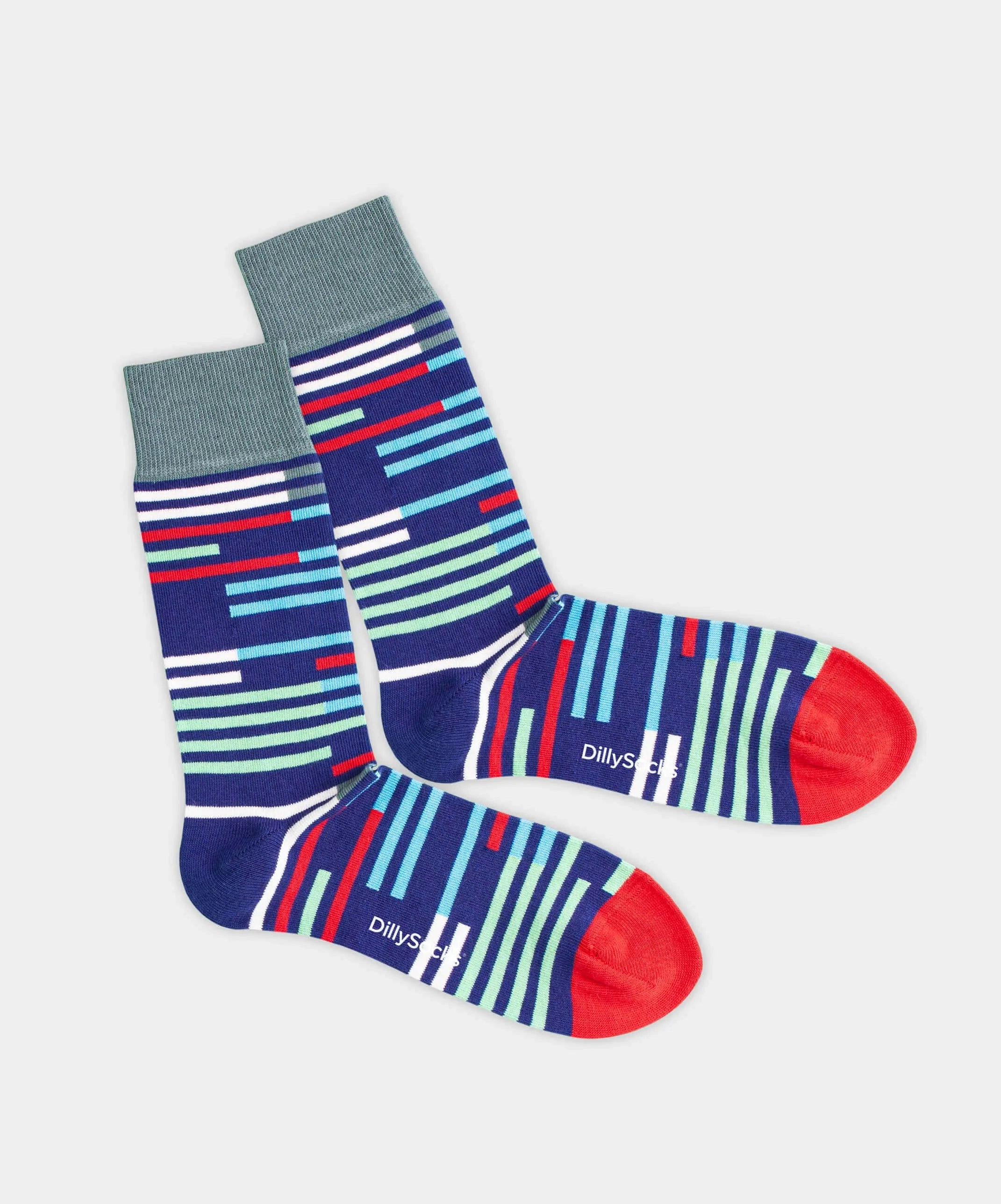 - Socken in Blau mit Streifen Motiv/Muster