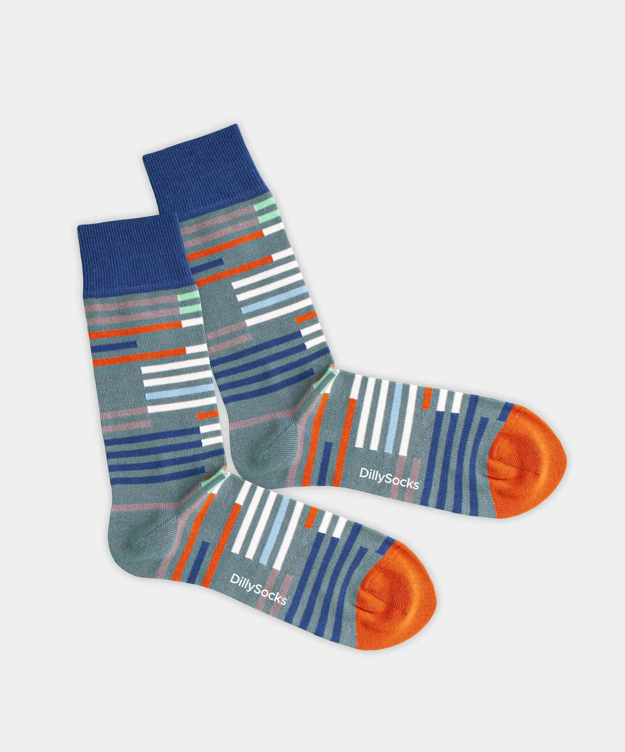 - Socken in Türkis mit Streifen Motiv/Muster