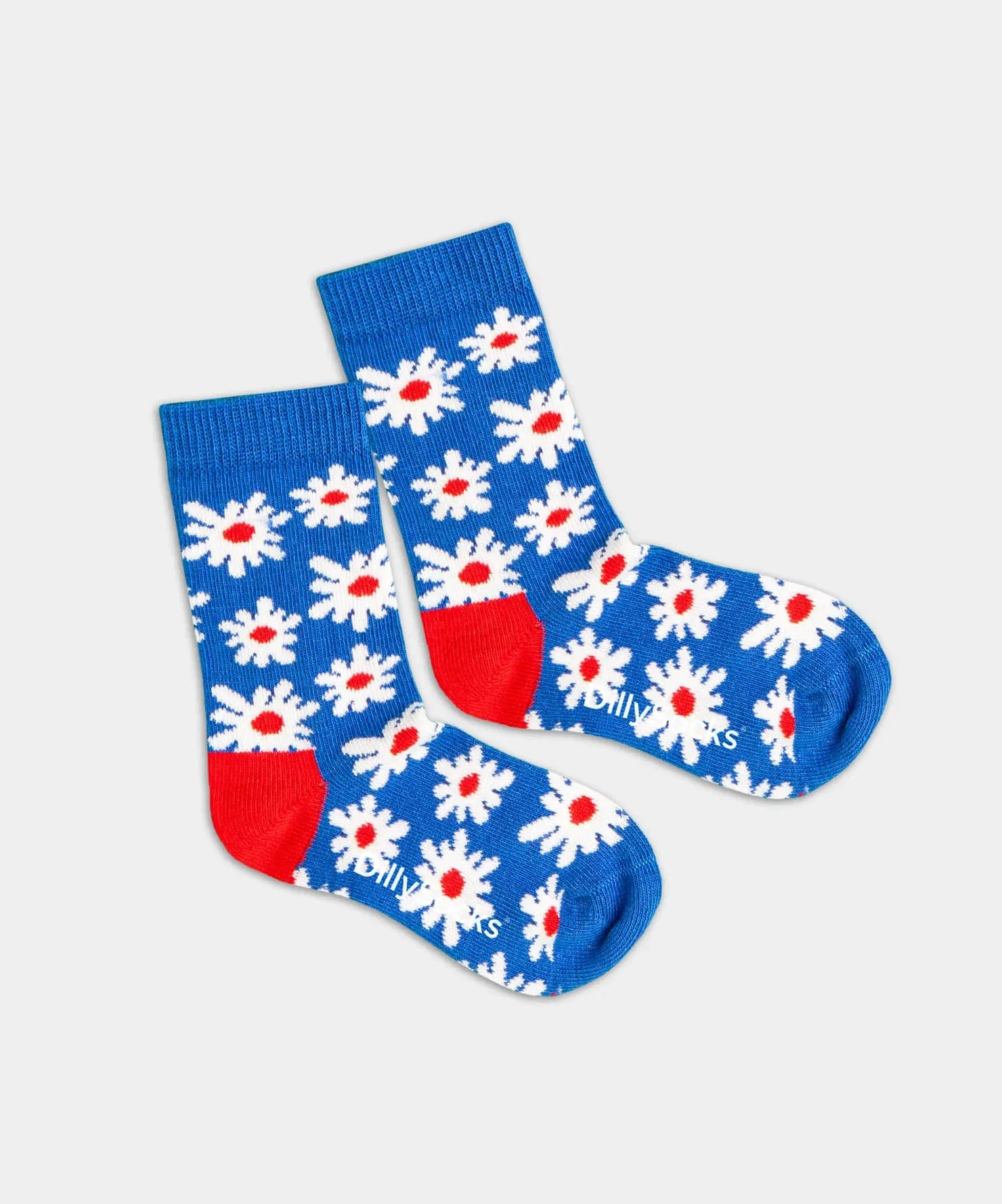 - Kindersocken in Blau mit Blumen Motiv/Muster