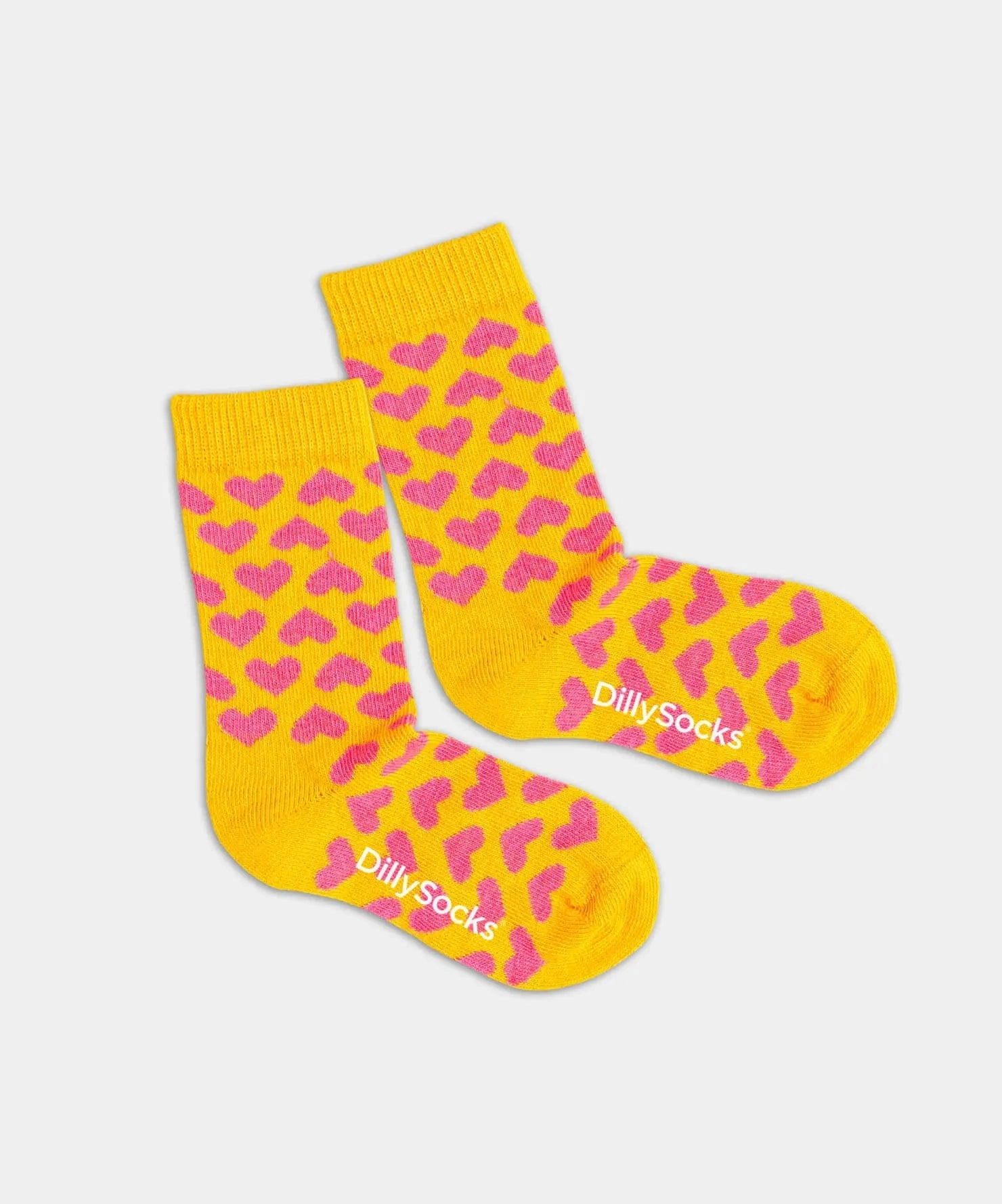 - Kindersocken in Orange mit Herz Motiv/Muster