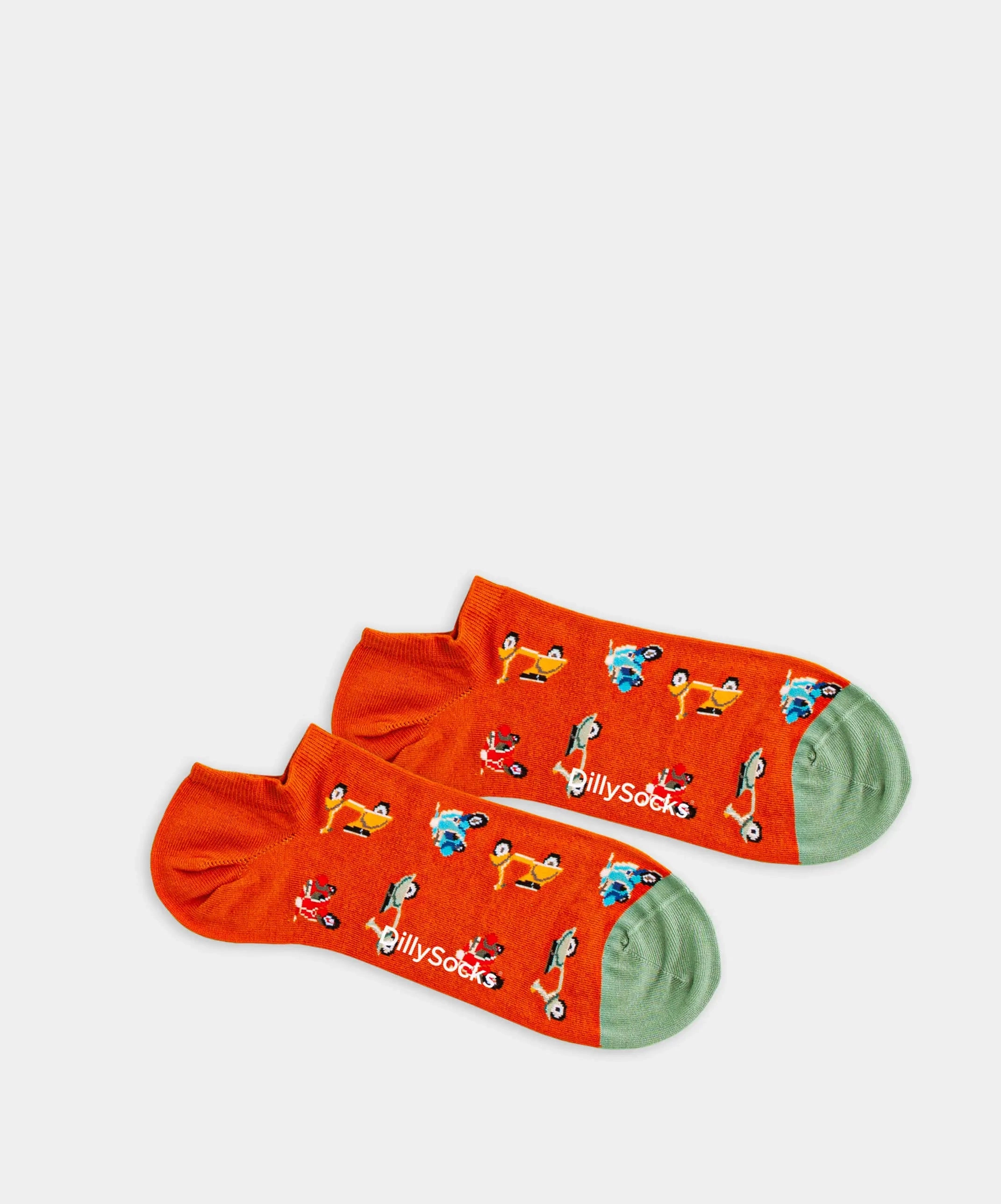 - Sneakersocken in Orange mit Ferien Motiv/Muster