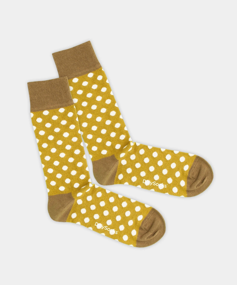 - Socken in Grün mit Punkte Motiv/Muster