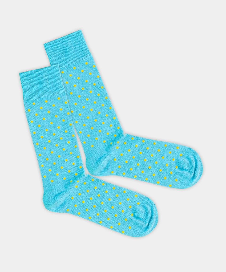 - Socken in Blau mit Punkte Motiv/Muster