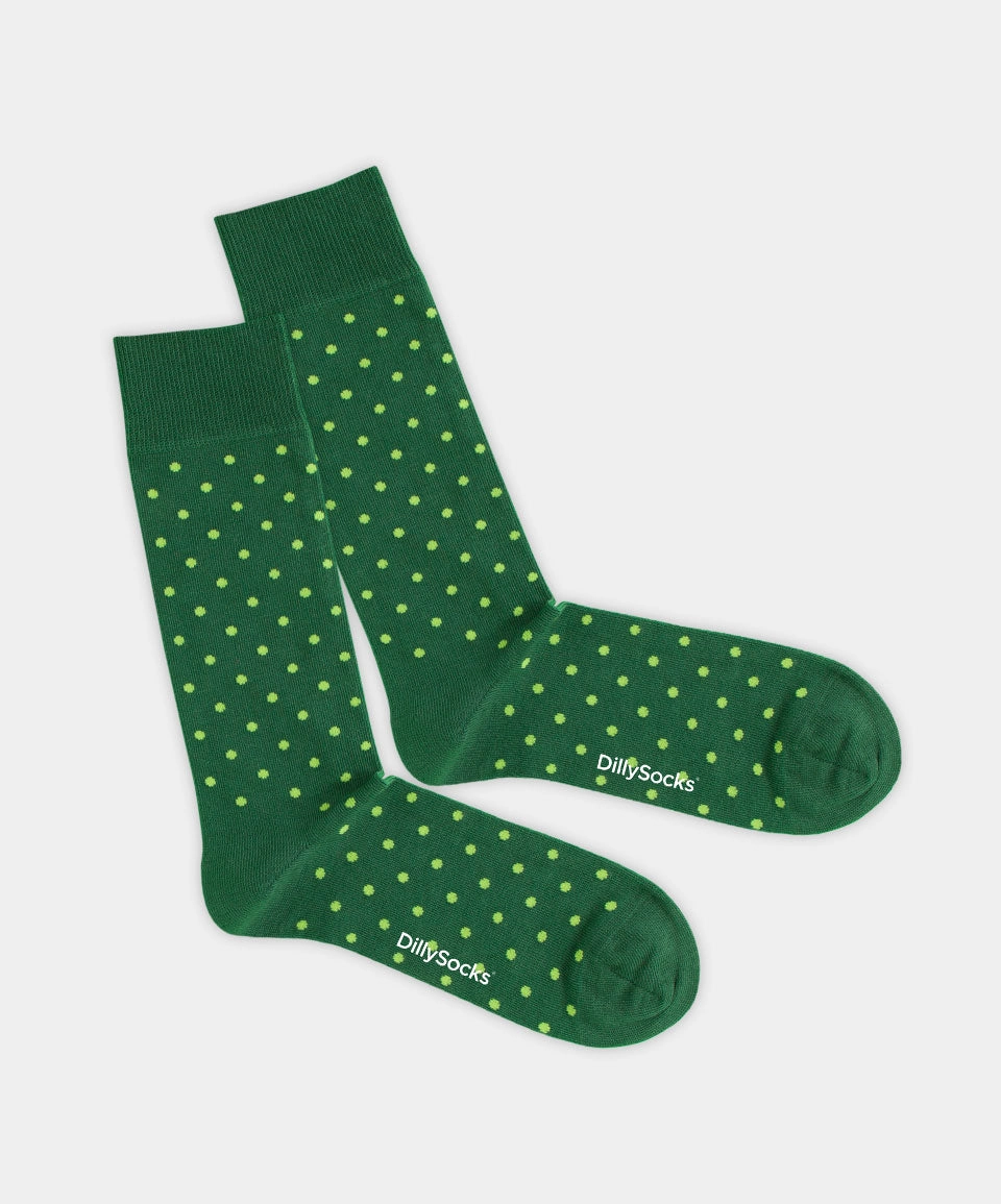 - Socken in Grün mit Punkte Motiv/Muster