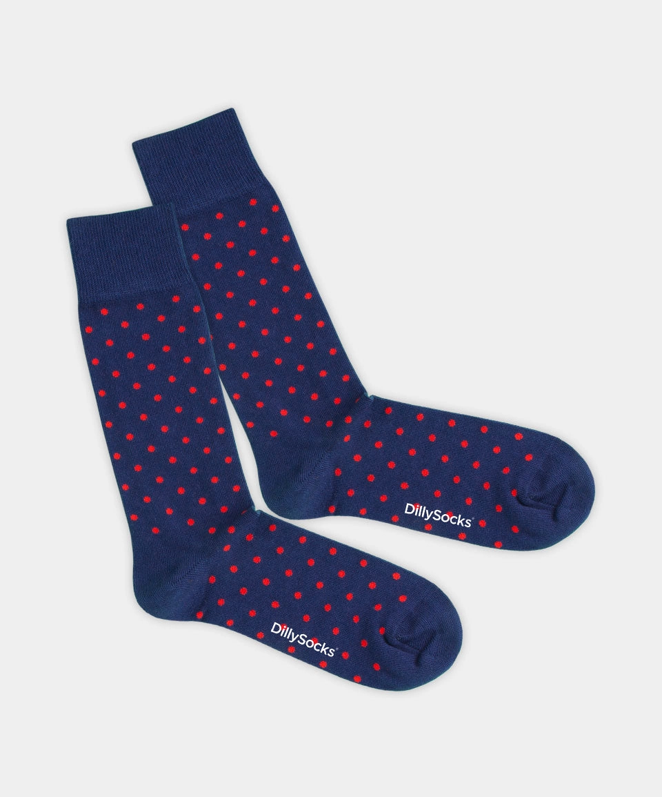 - Socken in Blau mit Punkte Motiv/Muster