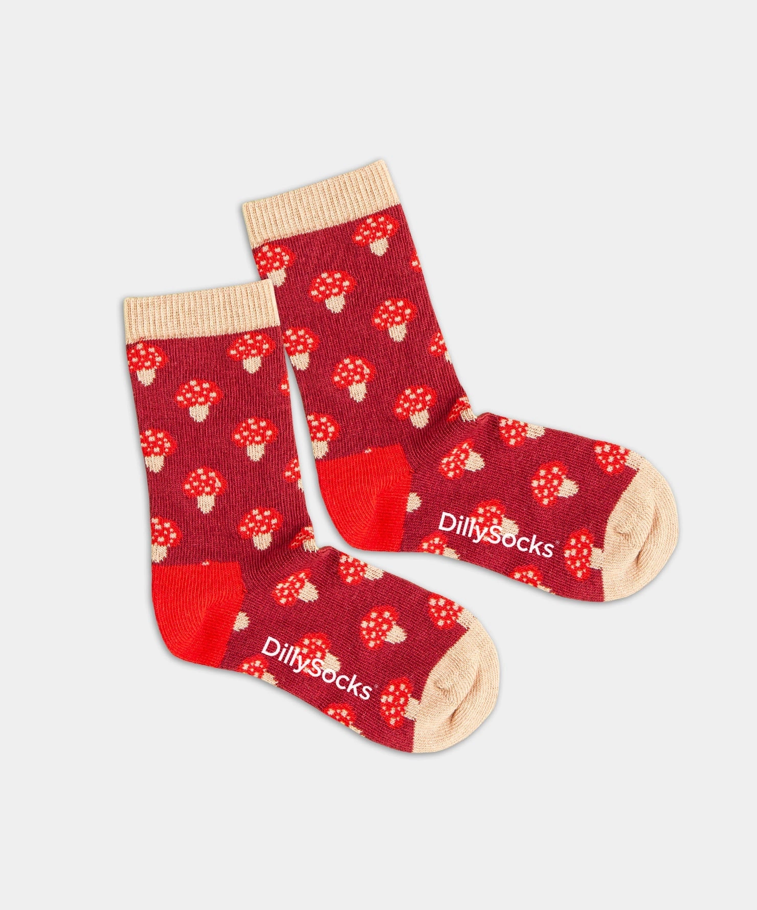 - Kindersocken in Rot mit Pflanze Motiv/Muster