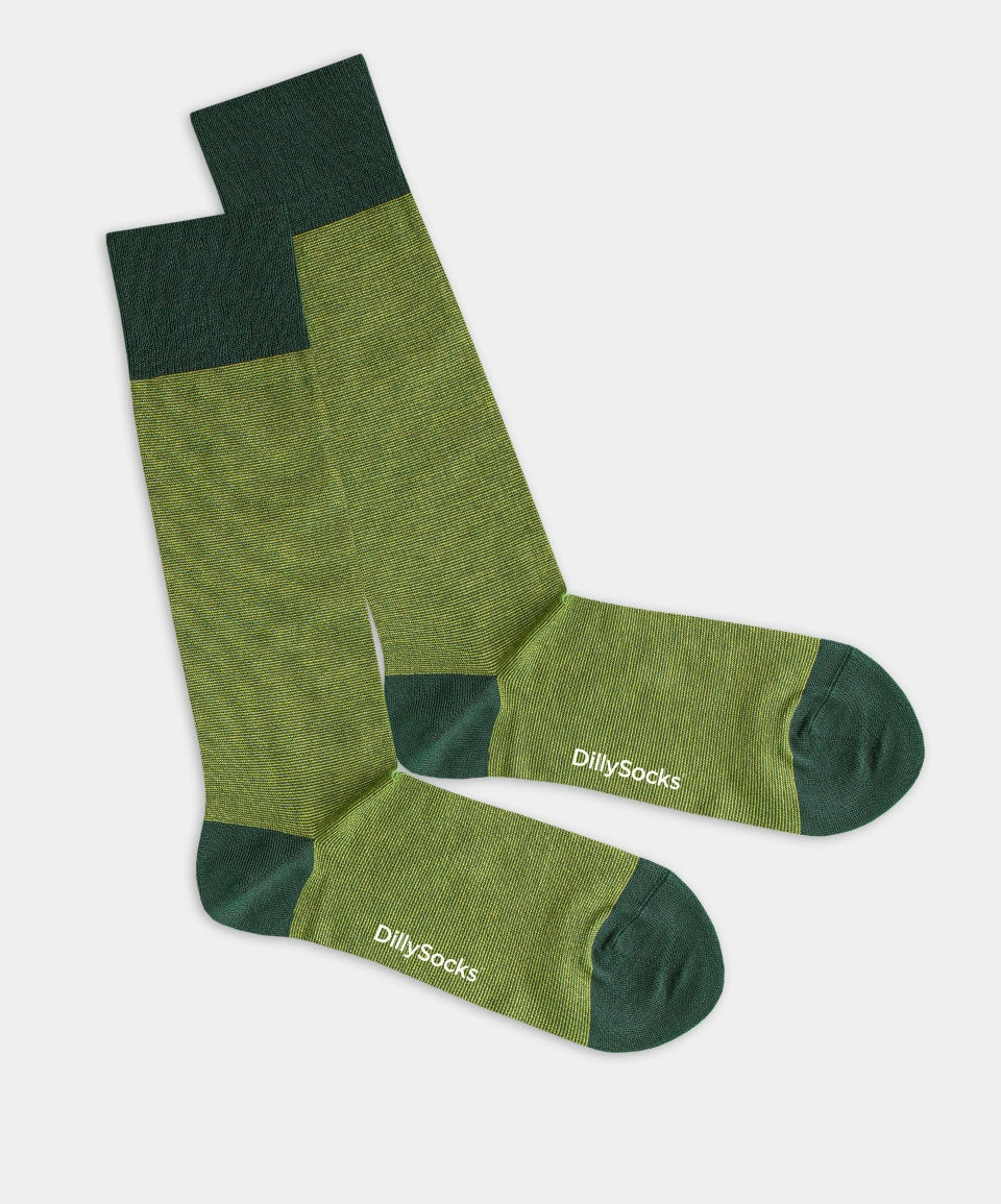 - Herrensocken in Grün mit Streifen Motiv/Muster