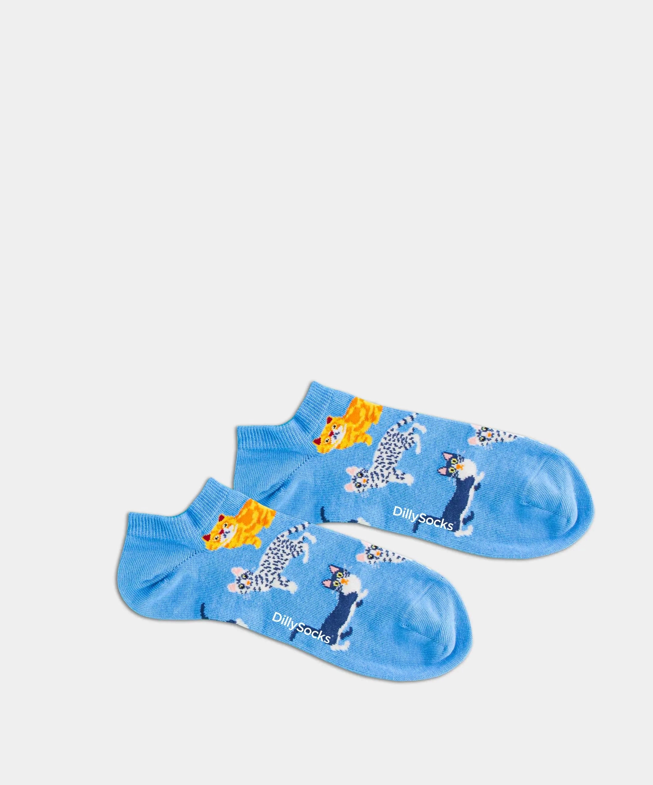 - Sneakersocken in Blau mit Tier Katze Motiv/Muster