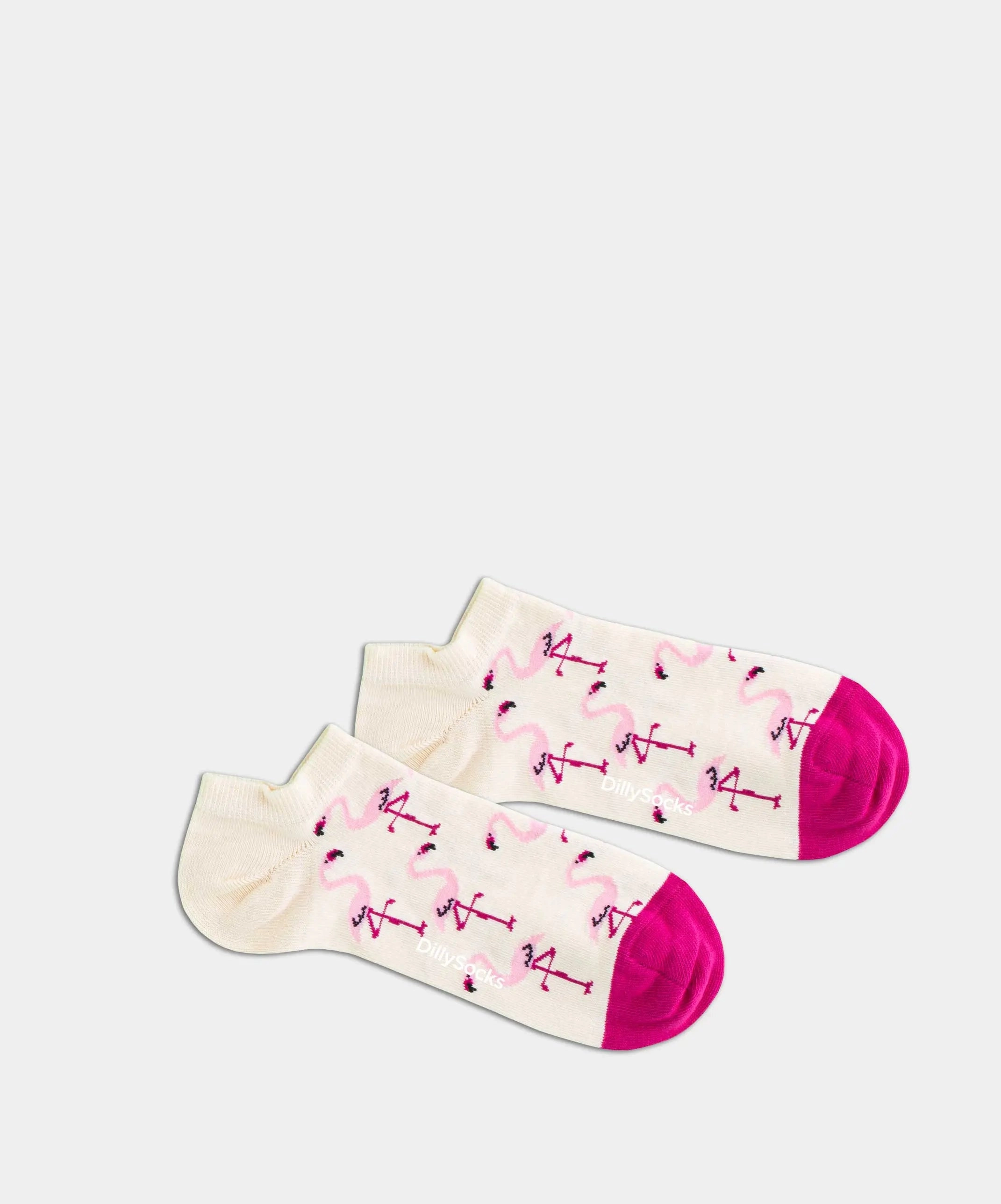 - Sneakersocken in Weiss mit Tier Flamingo Motiv/Muster